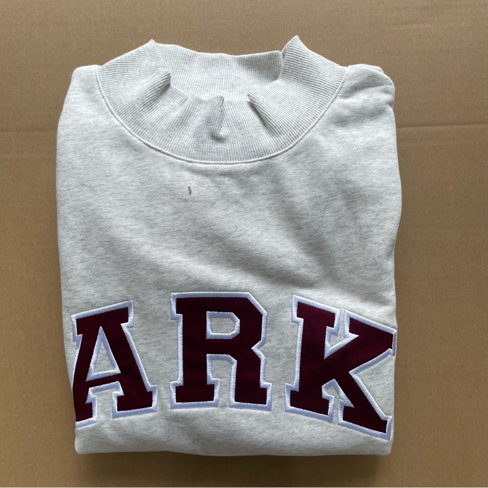 Parke Women's Beige Sweatshirt with Burgundy Lettering - Picture 8 of 8